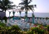 Sitting area at beach wedding